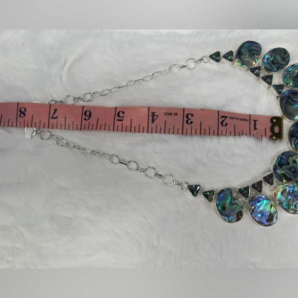 Vivid Color Abalone Mystic Topaz 925 Large Gemstone Necklace - Picture 4 of 5
